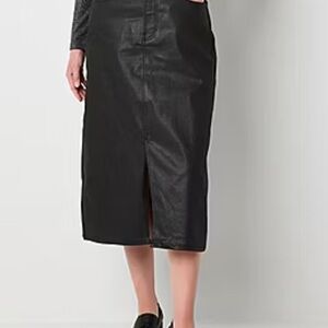 NWT-a.n.a Women’s Denim Midi High Rise Pencil‎ Midi Skirt with Slit
